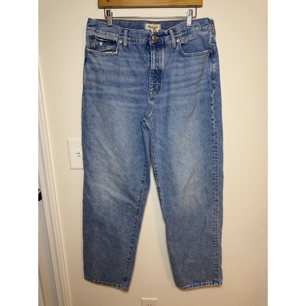 Madewell Jeans Womens 31T Medium Wash Low-Slung Straight High Rise Button Fly - Picture 2 of 10